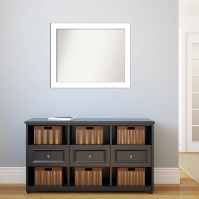 32" X 26" Non-Beveled Wedge White Wall Mirror - Amanti Art 7 32" X 26" Non-Beveled Wedge White Wall Mirror - Amanti Art - Image 5