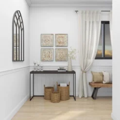 Metal Fleur De Lis Embossed Wall Decor Set Of 4 Brass - Olivia & May -Home Decoration GUEST 31191ae7 1d87 45ba 87df 18075a65026a