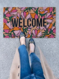 Shiraleah "Welcome" Floral Doormat