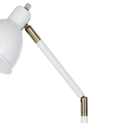 23" Mid-Century Adjustable Metal Desk Lamp With Power Outlet White - Cresswell Lighting 4 23" Mid-Century Adjustable Metal Desk Lamp With Power Outlet White - Cresswell Lighting - Image 2