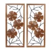 Set Of 2 Teak Wood Floral Handmade Framed Carved Wall Decors With Metal Wire Brown - Olivia & May -Home Decoration GUEST 3a35b63d 66ef 47e7 b8b1 4ff557a3e133