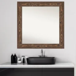 32" X 32" Non-Beveled Bridge Wood Bathroom Wall Mirror Brown - Amanti Art 15 32" X 32" Non-Beveled Bridge Wood Bathroom Wall Mirror Brown - Amanti Art -Home Decoration GUEST 3a5090dd d20d 4a23 a99e 78c113ca6c6e