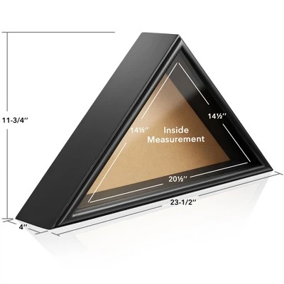 Reminded Military Burial Flag Display Case, Solid Wood Black Finish 5 Reminded Military Burial Flag Display Case, Solid Wood Black Finish - Image 3