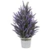 Nearly Natural 22-in Lavender In White Planter Artificial Plant