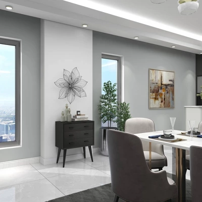 Modern Metal Floral 3D Wire Wall Decor With Crystal Embellishments Black - Olivia & May 8 Modern Metal Floral 3D Wire Wall Decor With Crystal Embellishments Black - Olivia & May - Image 6