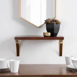 18" X 8" Bellingham Wood Decorative Wall Shelf Walnut Brown - Kate & Laurel All Things Decor -Home Decoration GUEST 422ebd10 03cf 41e2 9d87 50c7057e68b5