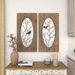 Set Of 2 Wood Bird Wall Decors With Tree Branches Brown - Olivia & May 30 Set Of 2 Wood Bird Wall Decors With Tree Branches Brown - Olivia & May -Home Decoration GUEST 42afc30d dafc 488b bc14 d7d35db592ac