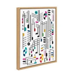 18" X 24" Sylvie Music Notes Framed Canvas Wall Art By Rachel Lee Natural - Kate And Laurel
