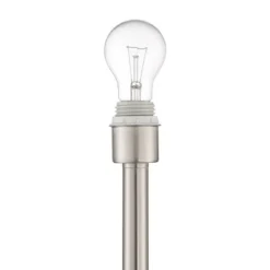 360 Lighting Andre 26 3/4" Tall Mid Century Modern Table Lamps Set Of 2 USB Port AC Power Outlet Silver Finish Metal White Shade Living Room Charging -Home Decoration GUEST 45983d9c 73ef 4e84 b703 166a3cbdb15a