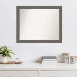 32" X 26" Non-Beveled Rustic Plank Gray Narrow Wall Mirror - Amanti Art 14 32" X 26" Non-Beveled Rustic Plank Gray Narrow Wall Mirror - Amanti Art -Home Decoration GUEST 4800481e e4bf 41e4 907e 2d7776d4a699