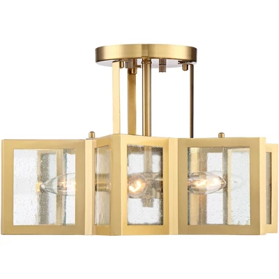 Possini Euro Design Casa Star Modern Ceiling Light Semi Flush Mount Fixture 16" Wide Warm Brass 6-Light Clear Glass For Bedroom Kitchen Living Room 8 Possini Euro Design Casa Star Modern Ceiling Light Semi Flush Mount Fixture 16" Wide Warm Brass 6-Light Clear Glass For Bedroom Kitchen Living Room - Image 6