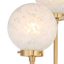 Possini Euro Design Mid Century Modern Glam Style Floor Lamp 4-Light LED 68.5" Tall Warm Gold Glass Globe Shade For Living Room House Uplight -Home Decoration GUEST 4943709e d125 446d 819c 68c1ce2db93f
