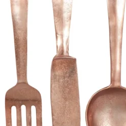 Set Of 3 Aluminum Utensils Knife Spoon And Fork Wall Decors Gold - Olivia & May 11 Set Of 3 Aluminum Utensils Knife Spoon And Fork Wall Decors Gold - Olivia & May -Home Decoration GUEST 4bb7d547 3161 42df 8588 82651503c265