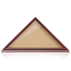 Reminded Memorial Veteran American Flag Display Case - Solid Wood Cherry Finish