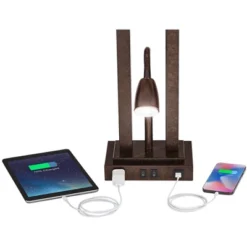 Possini Euro Design Possini Euro Deacon Bronze Gooseneck Lamps With USB And Outlet Set Of 2 -Home Decoration GUEST 4db32ed7 0804 479a af43 afecd341a8a6