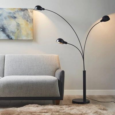67" Archer 3-Light Adjustable Arc Floor Lamp Black - 510 Design 3 67" Archer 3-Light Adjustable Arc Floor Lamp Black - 510 Design