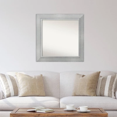 33" X 33" Non-Beveled Romano Silver Wood Wall Mirror - Amanti Art 6 33" X 33" Non-Beveled Romano Silver Wood Wall Mirror - Amanti Art - Image 4