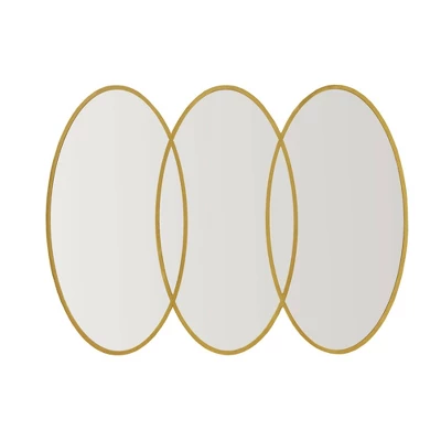 Eclipse Gold Trio Wall Mirror Gold - Madison Park 4 Eclipse Gold Trio Wall Mirror Gold - Madison Park - Image 2