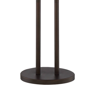 Franklin Iron Works Roscoe Modern Floor Lamp Standing 62" Tall Oil Rubbed Bronze Twin Pole White Drum Shade For Living Room Bedroom Office House Home 6 Franklin Iron Works Roscoe Modern Floor Lamp Standing 62" Tall Oil Rubbed Bronze Twin Pole White Drum Shade For Living Room Bedroom Office House Home - Image 4