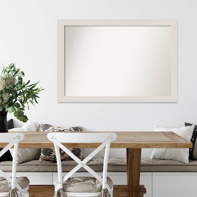 40" X 28" Non-Beveled Rustic Plank White Narrow Wall Mirror - Amanti Art 8 40" X 28" Non-Beveled Rustic Plank White Narrow Wall Mirror - Amanti Art - Image 6