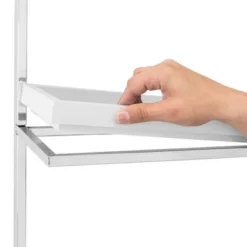 10.5" X 16" 3 Tier Wall Shelving Unit With Towel Rack And Trays Chrome/White - Danya B. -Home Decoration GUEST 528c8423 e525 44c7 921f 78f9198fd25b