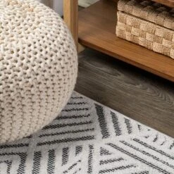 Jordan High-Low Pile Art Deco Geometric Indoor/Outdoor Area Rug - JONATHAN Y -Home Decoration GUEST 56297acd 1ad8 4cea ac16 779acf689336