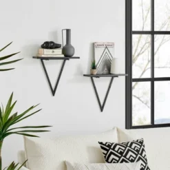 15.7" X 13.5 Set Of 2 Reversible Triangle Accent Wall Shelves - Danya B. -Home Decoration GUEST 56f29155 2225 4d63 99f9 c82955b0f2a1