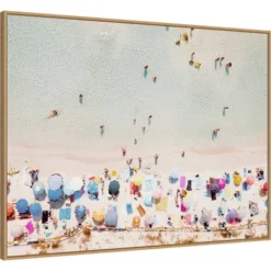 Ventura Beach By Krista Broadway Framed Canvas Wall Art Print - Amanti Art