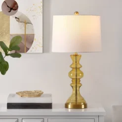 Jaiden Table Lamp (Includes LED Light Bulb) Amber - Safavieh -Home Decoration GUEST 582964d1 c510 4652 bb94 9b637190a020