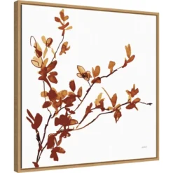 22" X 22" Colors Of The Fall IX By Anne Tavoletti Framed Canvas Wall Art Light Brown - Amanti Art