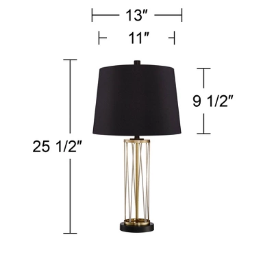 360 Lighting Nathan Modern Table Lamps 25 1/2" High Set Of 2 Gold Metal With USB Charging Ports Black Drum Shade For Bedroom Living Room Home Desk 9 360 Lighting Nathan Modern Table Lamps 25 1/2" High Set Of 2 Gold Metal With USB Charging Ports Black Drum Shade For Bedroom Living Room Home Desk - Image 7