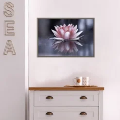 23" X 16" Padmasana Lotus Flower By Fabien Bravin Framed Canvas Wall Art - Amanti Art -Home Decoration GUEST 5ca4ec71 3f45 4005 aaaf 13ff7da15d0d
