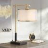 Possini Euro Design Possini Euro Hayven Desk Lamp With Dual USB Ports In Warm Gold With Black -Home Decoration GUEST 5ca876ff 6998 4771 a451 488c688bfe15