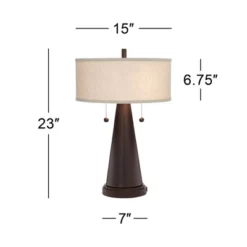 Franklin Iron Works Craig Rustic Farmhouse Accent Table Lamps 23" High Set Of 2 Bronze With USB Charging Port Natural Drum Shade For Bedroom Desk 13 Franklin Iron Works Craig Rustic Farmhouse Accent Table Lamps 23" High Set Of 2 Bronze With USB Charging Port Natural Drum Shade For Bedroom Desk -Home Decoration GUEST 5e25fc59 2f01 4550 adeb 3b54dc0aa52a