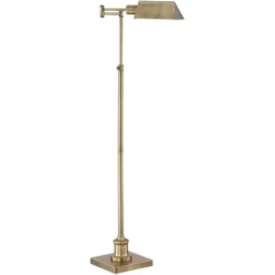 Regency Hill Jenson Traditional Pharmacy Floor Lamp With Black Riser 54" Tall Aged Brass Adjustable Swing Arm Metal Shade For Living Room Reading -Home Decoration GUEST 5f5f3d35 d025 45f4 bc19 01bd88396bfc