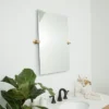 Hamilton Hills 20" X 30" Rectangular Frameless Pivot Mirrors With Brushed Gold Rounded Wall Brackets 2 Hamilton Hills 20" X 30" Rectangular Frameless Pivot Mirrors With Brushed Gold Rounded Wall Brackets -Home Decoration GUEST 5f635d7a cf92 4a1f b79b a2f87589528d