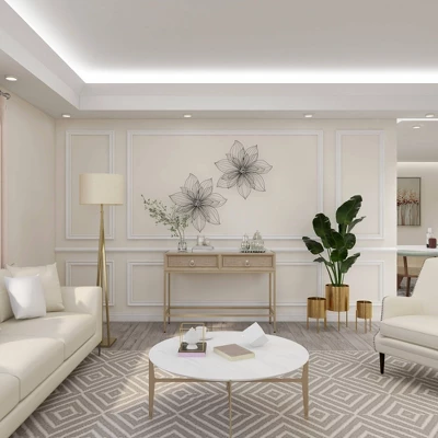 Modern Metal Floral 3D Wire Wall Decor With Crystal Embellishments Black - Olivia & May 10 Modern Metal Floral 3D Wire Wall Decor With Crystal Embellishments Black - Olivia & May - Image 8