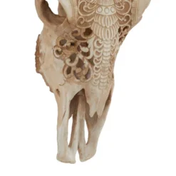 Polystone Cow Carved Skull Wall Decor - Olivia & May -Home Decoration GUEST 5fc95edb f455 41f8 9f1c 86e016465973