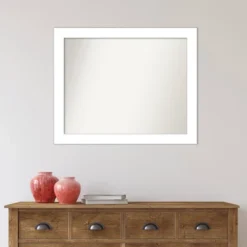 32" X 26" Non-Beveled Wedge White Wall Mirror - Amanti Art 15 32" X 26" Non-Beveled Wedge White Wall Mirror - Amanti Art -Home Decoration GUEST 60347673 f81f 44f4 99ef e011a14a74df