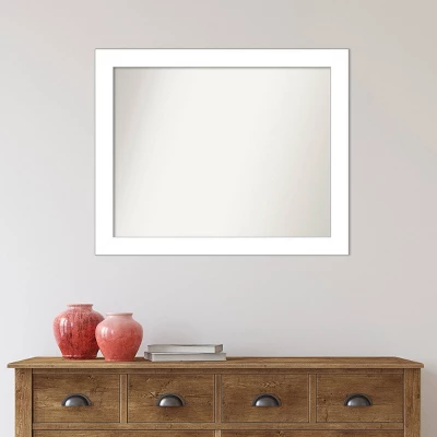 32" X 26" Non-Beveled Wedge White Wall Mirror - Amanti Art 9 32" X 26" Non-Beveled Wedge White Wall Mirror - Amanti Art - Image 7