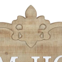 Wood Sign Farm House Wall Decor With Carved Acanthus Brown - Olivia & May 8 Wood Sign Farm House Wall Decor With Carved Acanthus Brown - Olivia & May -Home Decoration GUEST 60b29def 6478 4c1f b2b0 d8c85f1d3742