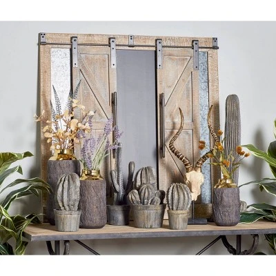 Farmhouse Wood Window Inspired Chalkboard Wall Decor Brown - Olivia & May 3 Farmhouse Wood Window Inspired Chalkboard Wall Decor Brown - Olivia & May