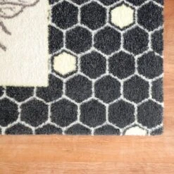 2'x3' ColorStar Bee Hex Door Mat Charcoal - Bungalow Flooring -Home Decoration GUEST 62475a9e e835 4593 b267 4c1430e4eb2c