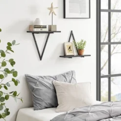 15.7" X 13.5 Set Of 2 Reversible Triangle Accent Wall Shelves - Danya B. -Home Decoration GUEST 6288c76e f100 497b a156 8613d777bb55