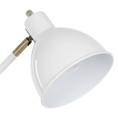 23" Mid-Century Adjustable Metal Desk Lamp With Power Outlet White - Cresswell Lighting 7 23" Mid-Century Adjustable Metal Desk Lamp With Power Outlet White - Cresswell Lighting - Image 5