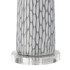 360 Lighting Patrick Modern Coastal Table Lamp With Round Riser 27 1/4" Tall Gray White Wash Ceramic Drum Fabric Shade For Bedroom Living Room Home -Home Decoration GUEST 6451c3be 9d21 49de bf6c a43fbd1c1d60