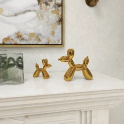 Set Of 2 Ceramic Balloon Dog Sculptures - Olivia & May -Home Decoration GUEST 66cba9eb 8f92 45c1 ab80 bd26e82c109e