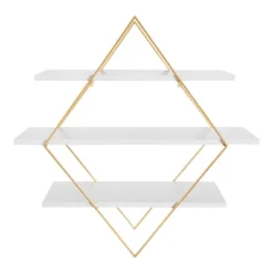 30.5" X 31.75" Daxton Wood And Metal Wall Shelf White - Kate & Laurel All Things Decor -Home Decoration GUEST 66d3f7ed cee2 4187 84fa 00ed307c5398