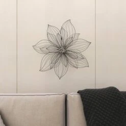 Modern Metal Floral 3D Wire Wall Decor With Crystal Embellishments Black - Olivia & May 22 Modern Metal Floral 3D Wire Wall Decor With Crystal Embellishments Black - Olivia & May -Home Decoration GUEST 67ef5862 e3bd 4633 93db fa119a3781bb