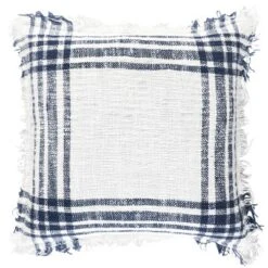 18"x18" Poly Filled Plaid Square Throw Pillow - Rizzy Home -Home Decoration GUEST 68bdde2d d721 455b b04f b8b4dd0bbb24